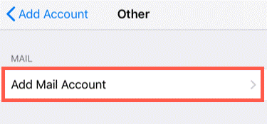 Tap Add Mail Account